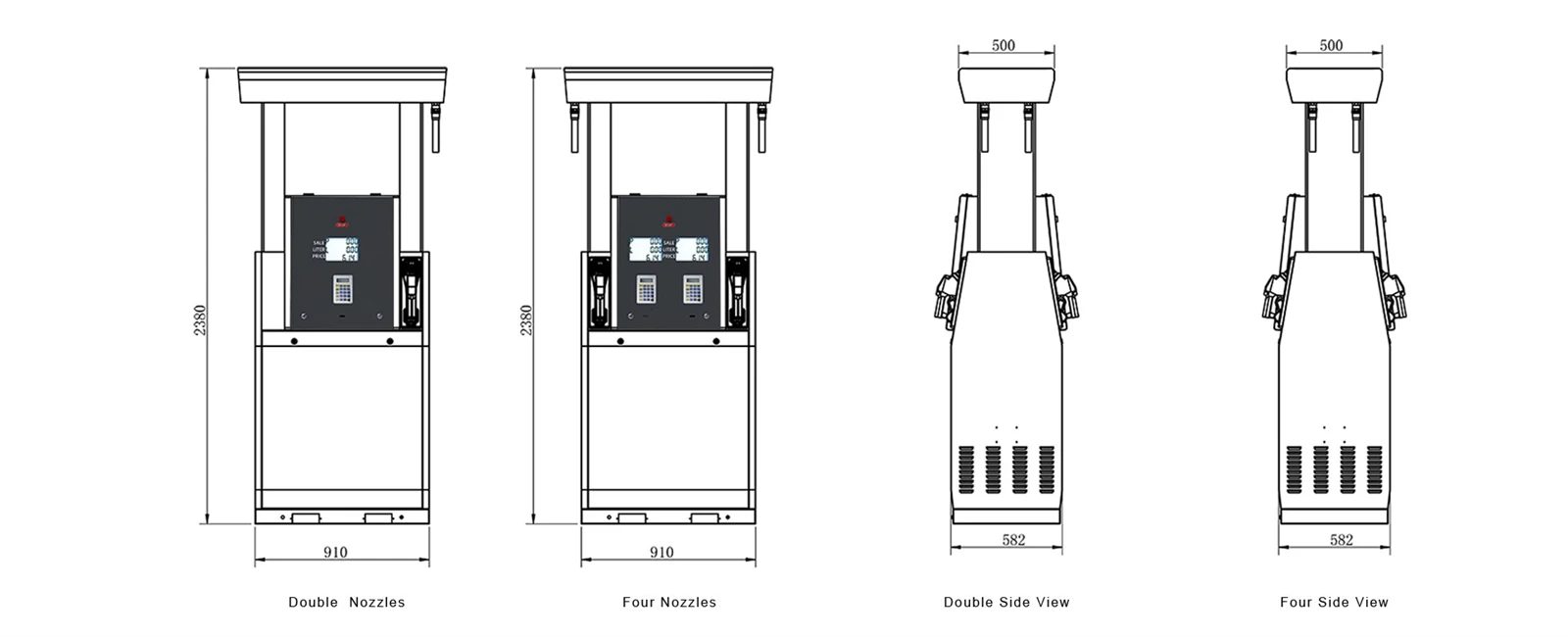 fuel dispenser size fuel dispenser size